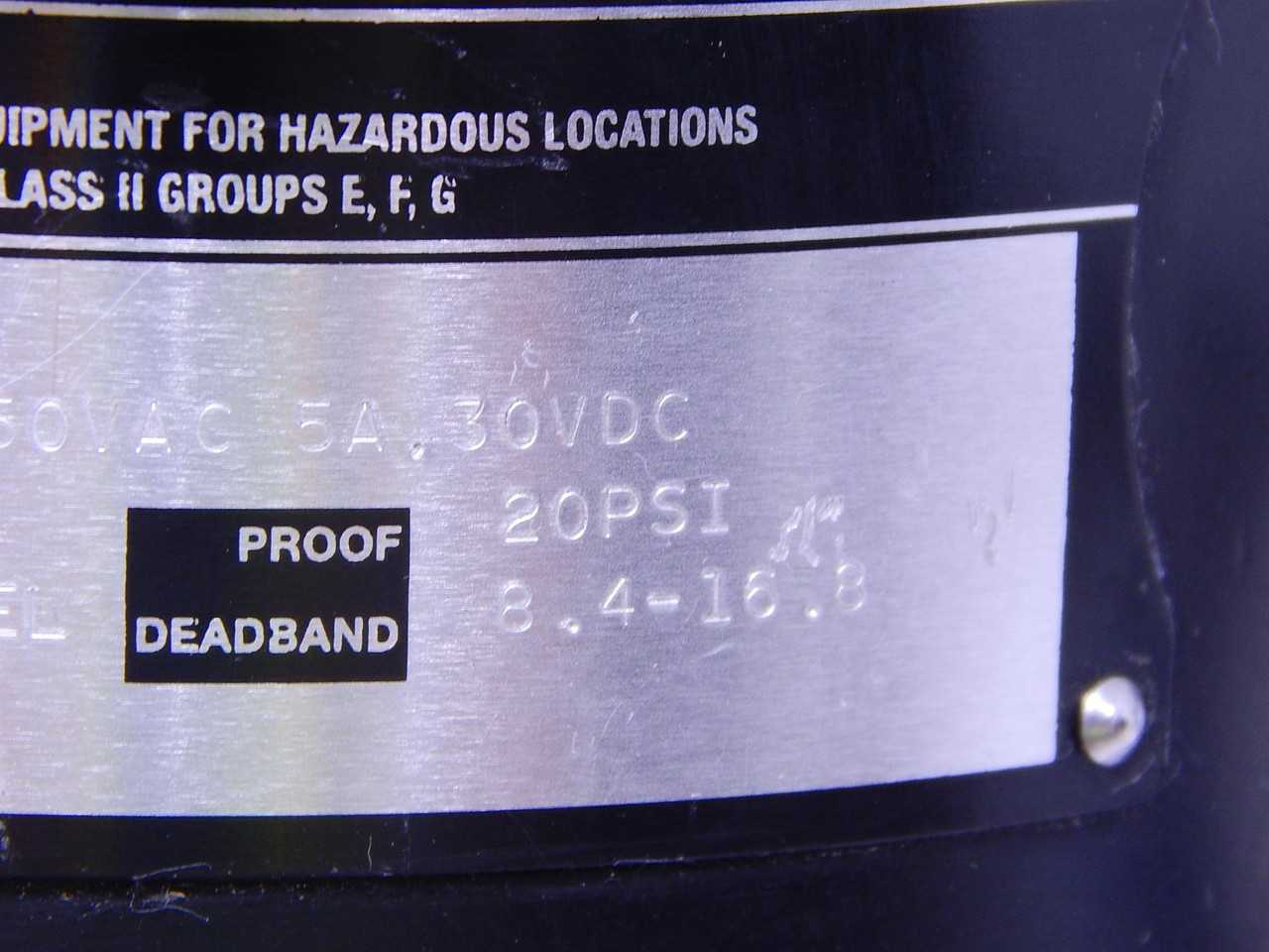ASHCROFT B732V EXPLOSION PROOF CLASS 1 PRESSURE SWITCH T139721 - SWITCHES