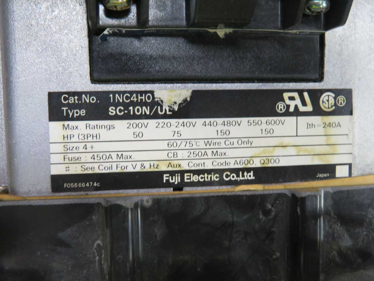 FUJI 1NC4H0 ELECTRIC MAGNETIC CONTACTOR T248278 - ELECTRICAL RELAYS