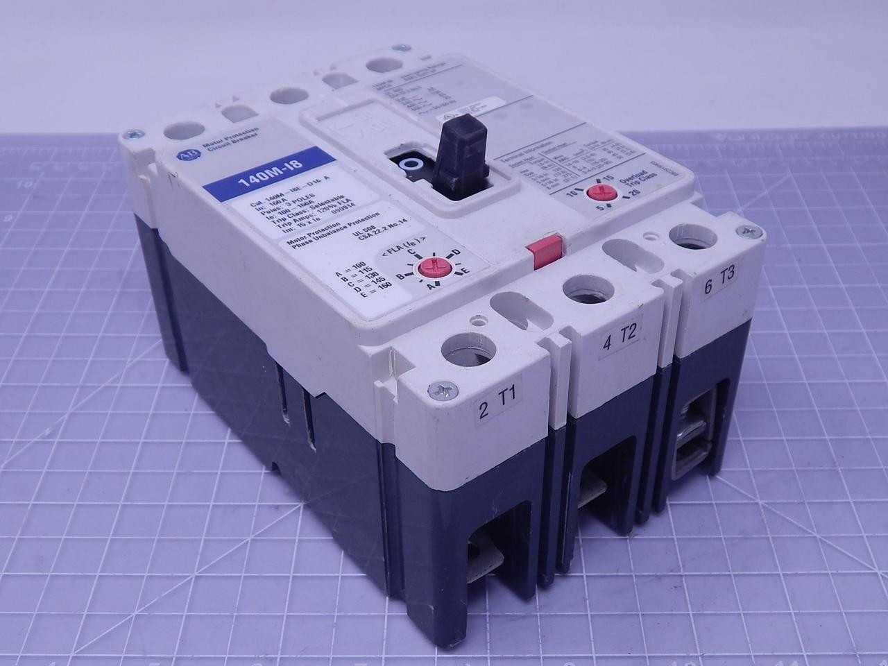 ALLEN BRADLEY 140M-I8 3 POLE VARIABLE TRIP CIRCUIT BREAKER T126346 - CIRCUIT BREAKERS