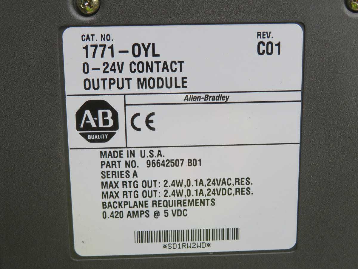 Allen-Bradley 1771OYL Output Module T232958 - Reliable Performance for Your Automation Needs - AUTOMATION & CONTROLS