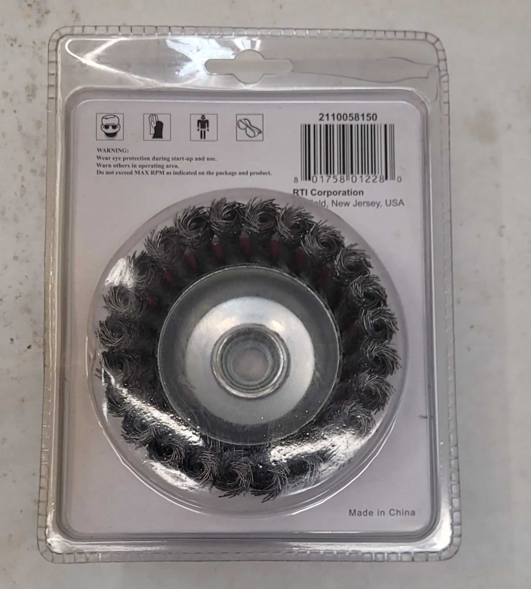 Robtec 4" X 5/8"-11 Twisted Wire Cup Brush - MACHINING ACCESSORIES & TOOLING