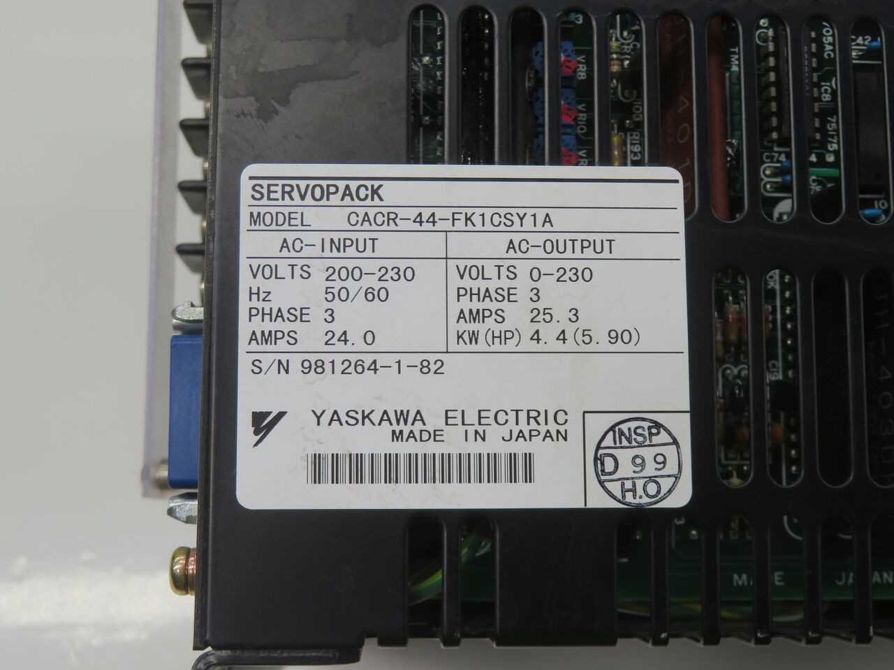 YASKAWA CACR-44-FK1CSY1A SERVOPACK DRIVE T243697 - SERVO