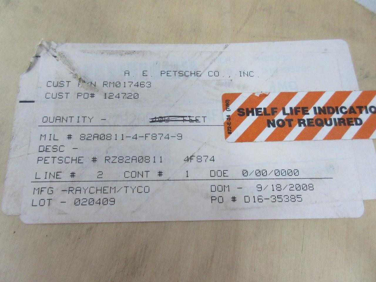 RAYCHEM 82A0811-4-9-F874-9 RADIATION CROSSLINKED WIRE 93 FT APPROX. T101526 - WIRE