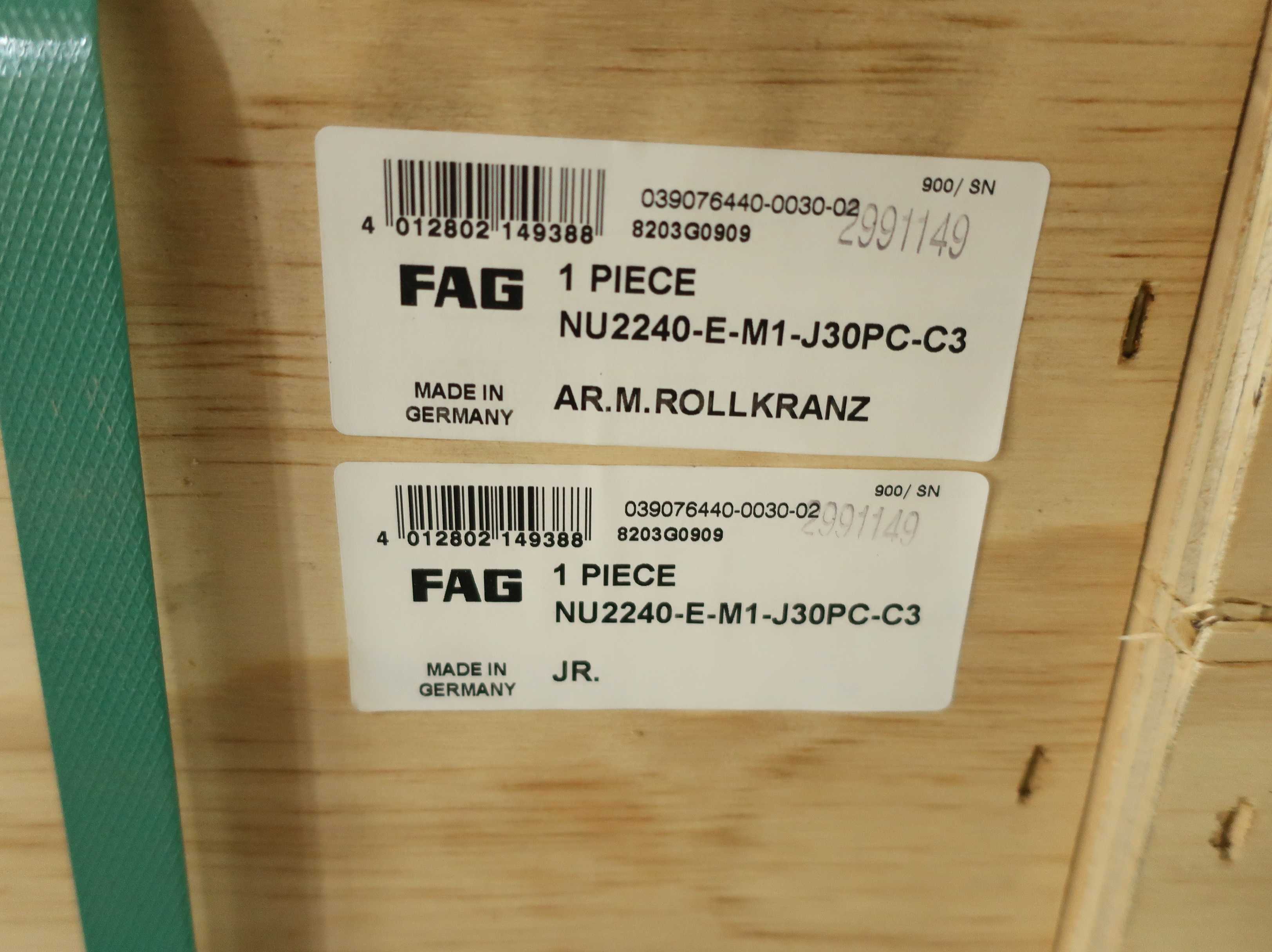 SKU 1773741 -PALLET OF ASSORTED FAG BEARINGS - BEARINGS