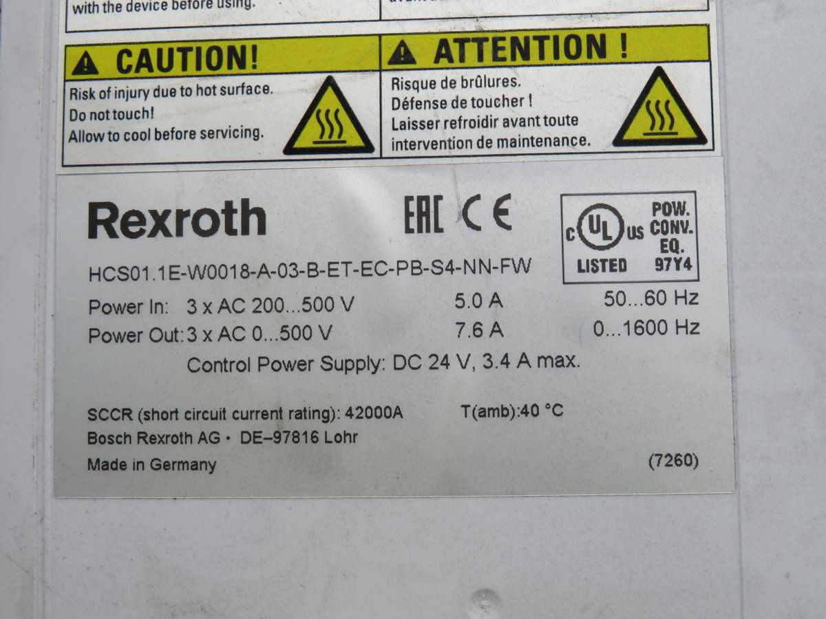 REXROTH HCS01.1 E-W0018-A-03-B-ET-EC-PB-S4-NN-FW COMPACT CONVERTER T220451 - SERVO
