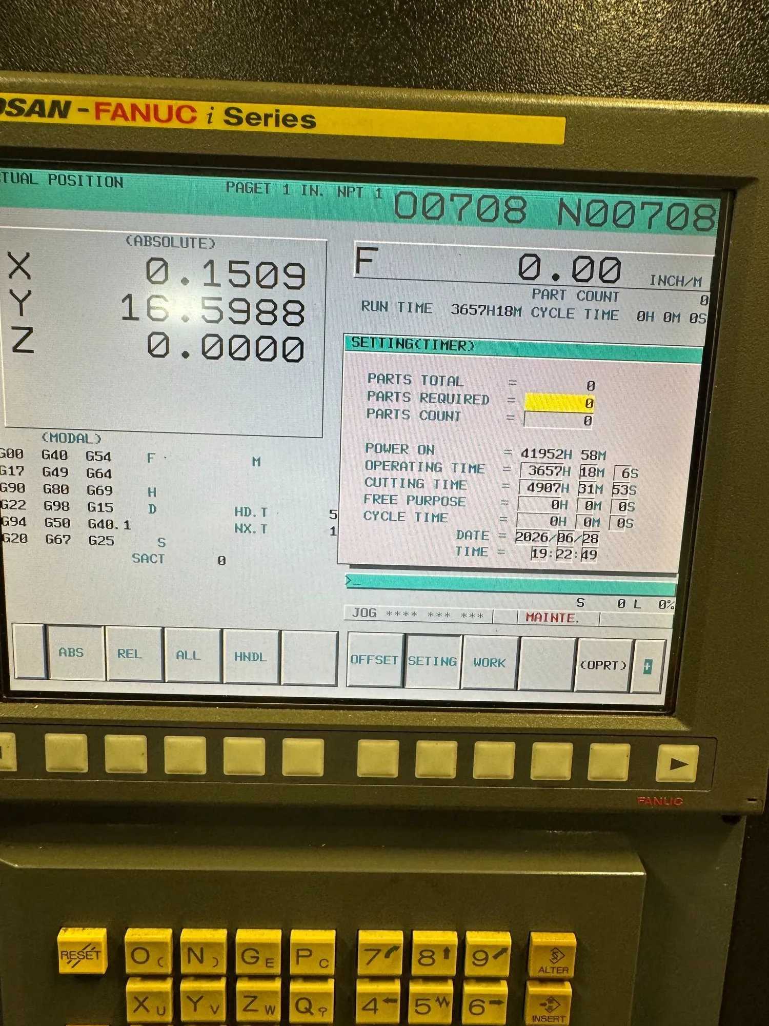 2009 Doosan DNM 500 CNC Vertical Machining Center with FANUC Control & High Pressure Coolant - VERTICAL MACHINING CENTERS