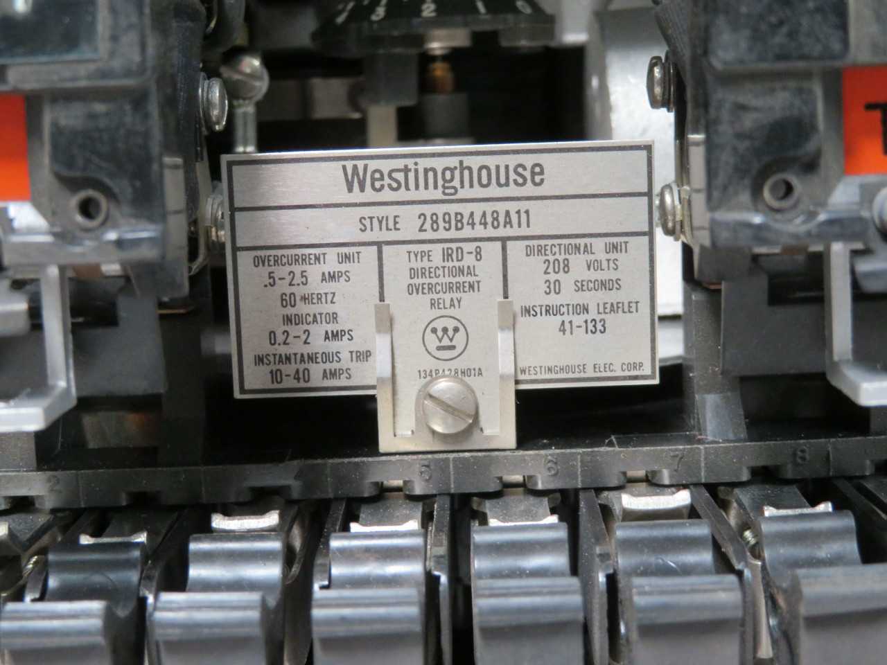 Westinghouse 289B448A11 Type IRD-8 Directional Overcurrent Relay T186546 - PROTECTION RELAY