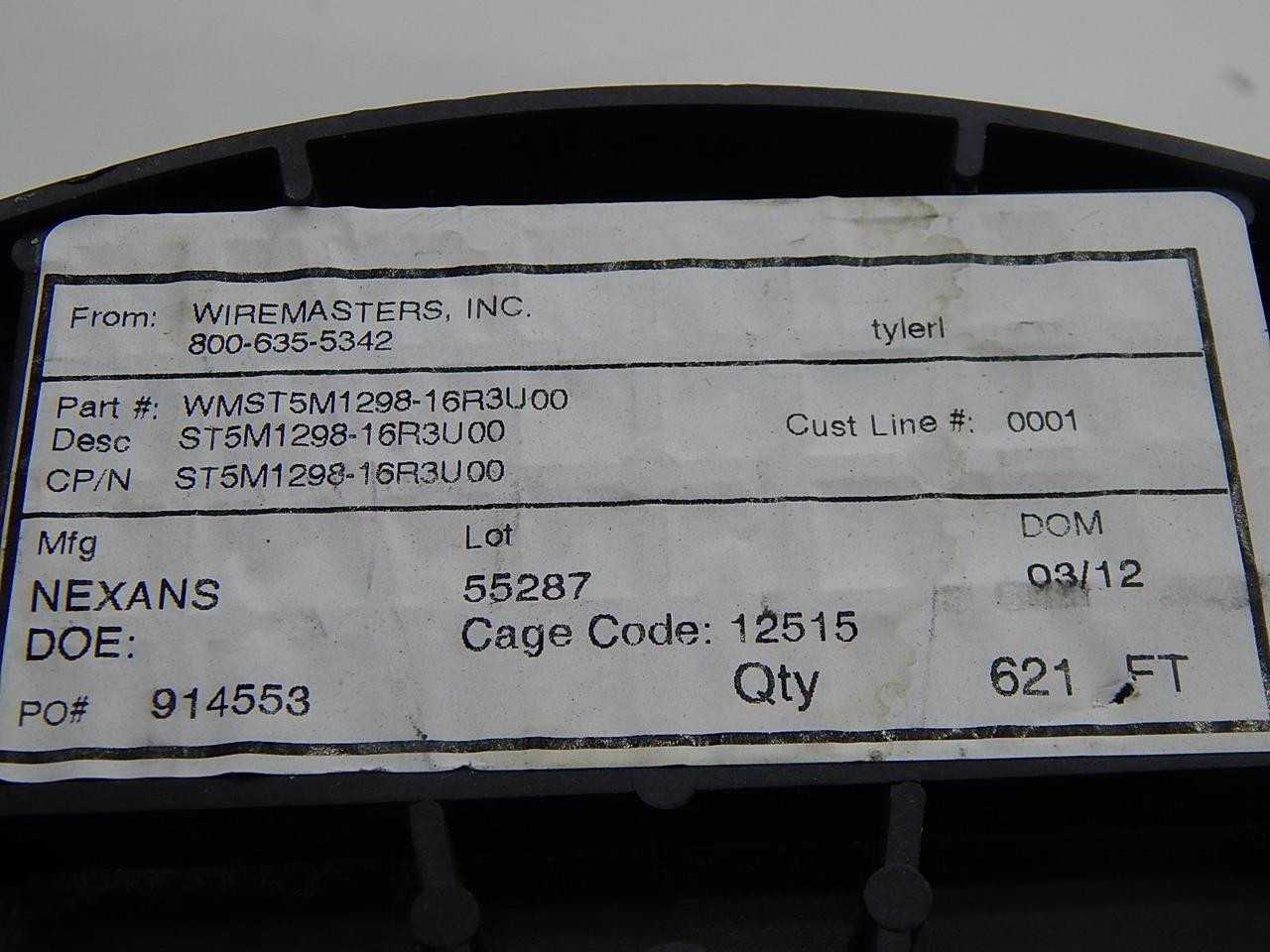 Wiremasters WMST5M1298-16R3U00 Cable 621 Ft. T87639 - ELECTRICAL WIRE