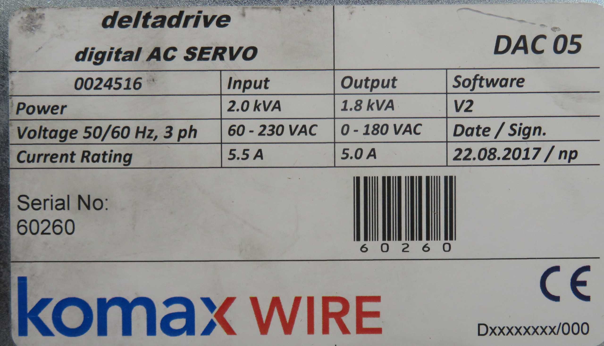 DeltaDrive DAC 05 AC Servo Drive - High Performance Motion Control - AC VFD DRIVES