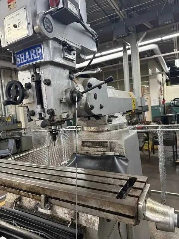 Sharp Model TMV-1 Vertical Milling Machine 10X54" Table, 5HP Power - VERTICAL MILLING MACHINES