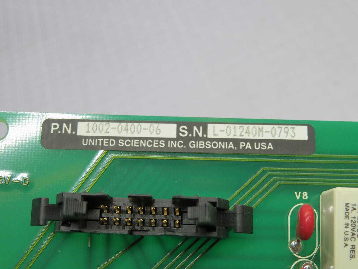 UNITED SCIENCES INC. 1002-0400-06 L-01240M-0793 PC BOARD PLC/ADD-ON BOARD T215429 - PCB CIRCUIT BOARDS
