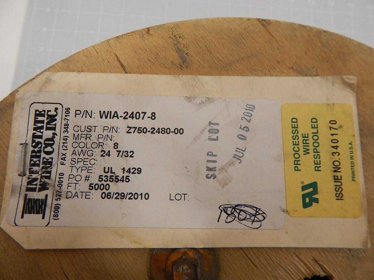 Interstate Wire WIA-2407-8 Z750-2480-00 5000 Ft Wire T58232 - ELECTRICAL WIRE