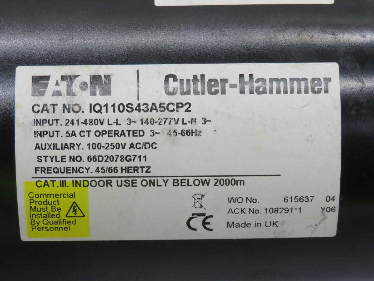 EATON IQ110S43A5CP2 ELECTRONIC POWER METER DISPLAY T214517 - AUTOMATION & CONTROLS
