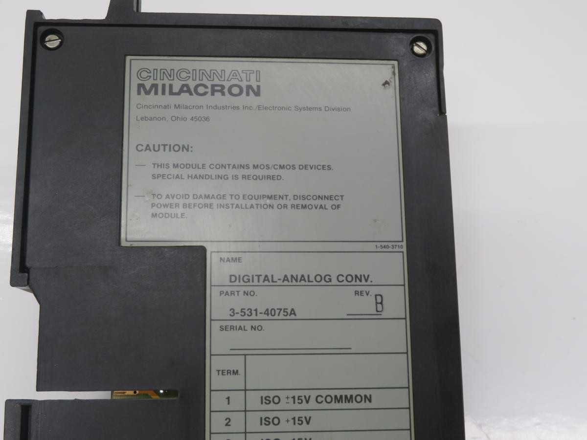 CINCINNATI MILACRON 3-531-4075A CONVERTER DIGITAL-ANALOG T240893 - OPERATOR CONTROLS