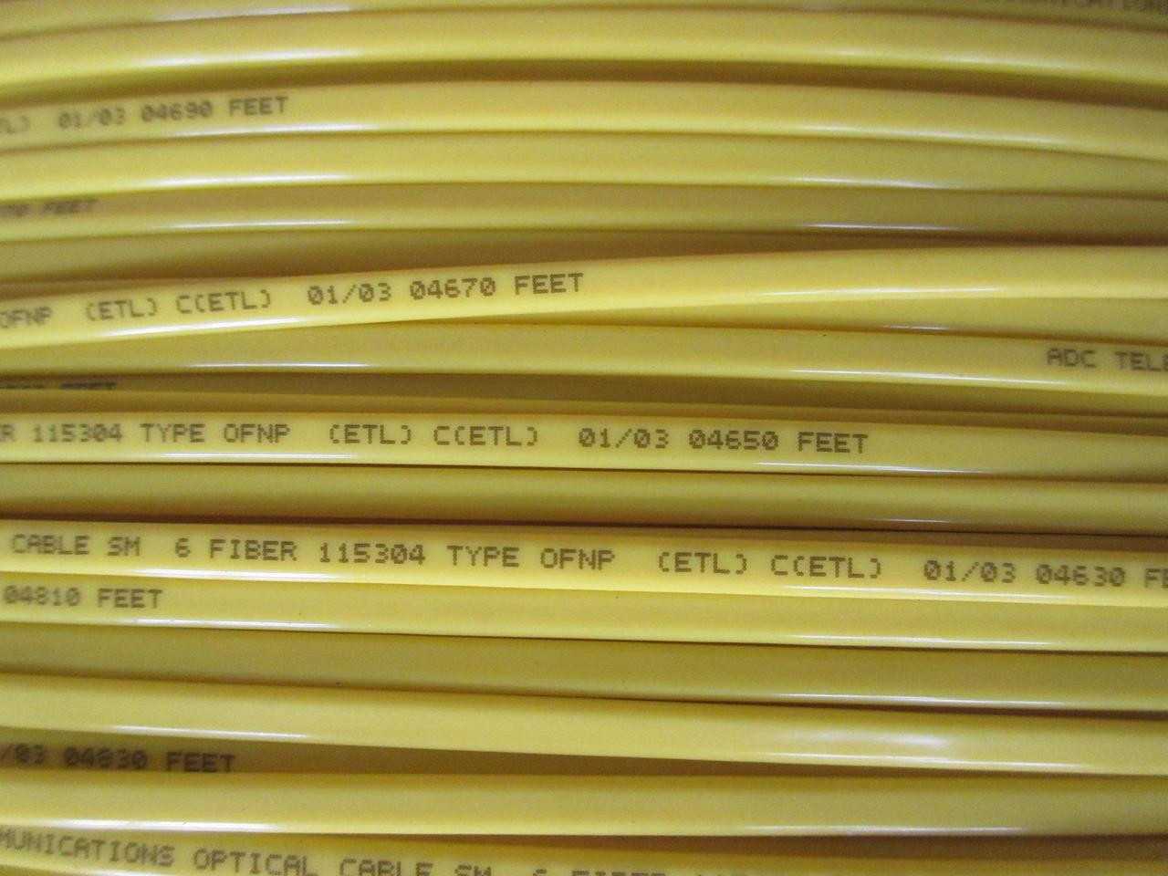 ADC TELECOM OPTICAL CABLE SINGLE MODE 6 FIBER TYPE OFNP 3000 FT - FIBER OPTIC CABLE