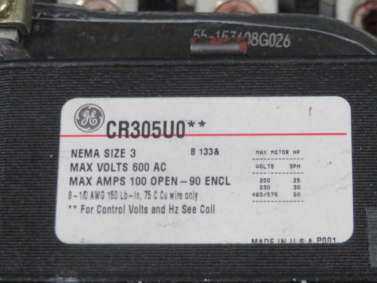 GE CR305U0** CONTACTOR NEMA SIZE 3 50 HP T202139 - CONTACTORS