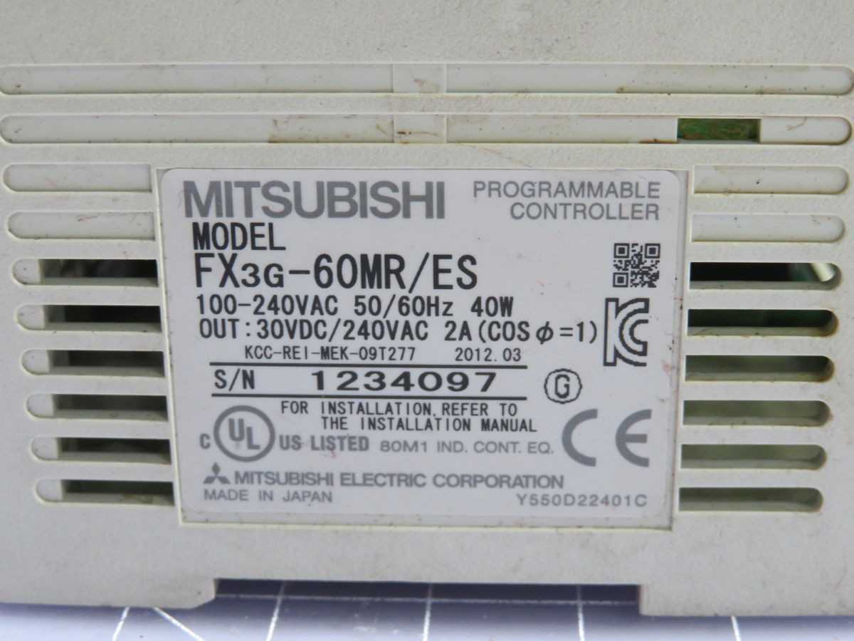 MITSUBISHI FX3G-60MR/ES PROGRAMMABLE LOGIC CONTROLLER T255871 - PLC MODULES
