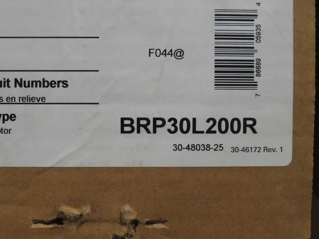 EATON BRP30L200R 200 A 60 CIRCUIT OUTDOOR MAIN LUG LOADCENTER 200A 30SP 60C 1PH 3W 120/240V T192051 - CIRCUIT BREAKERS